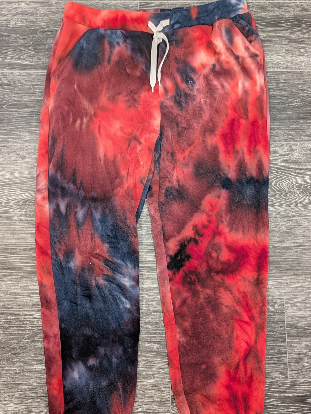 Womens' Tie-Dye Red & Black Jogger Pants